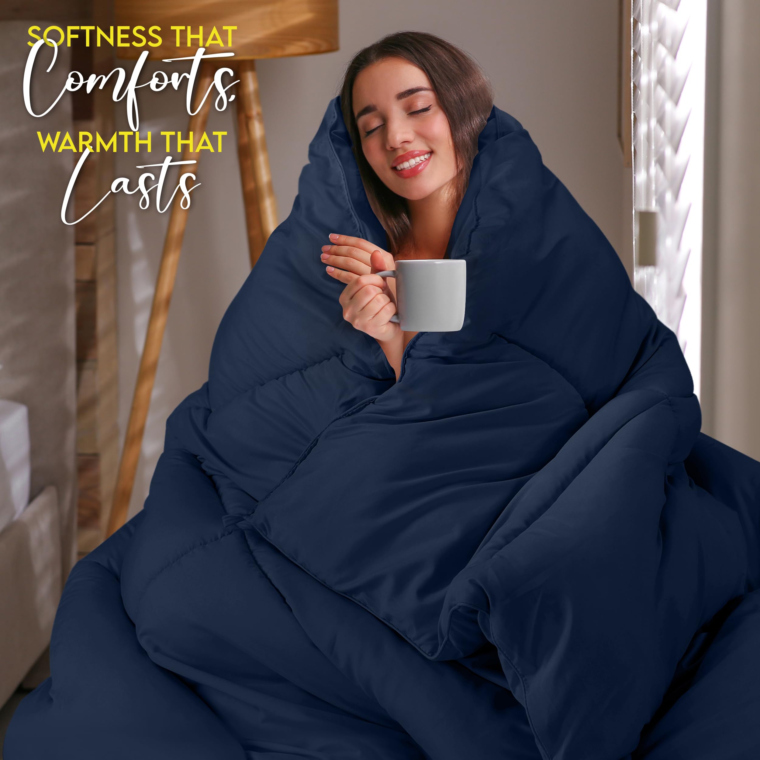 Utopia Bedding corner tabs secure the duvet cover to prevent shifting during sleep.