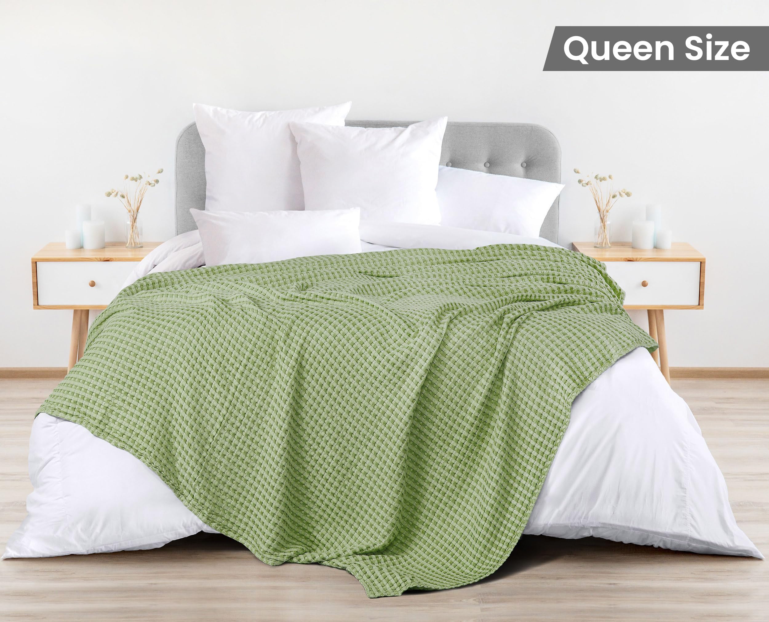 Utopia Bedding cotton blanket close-up texture promotes softness and durability