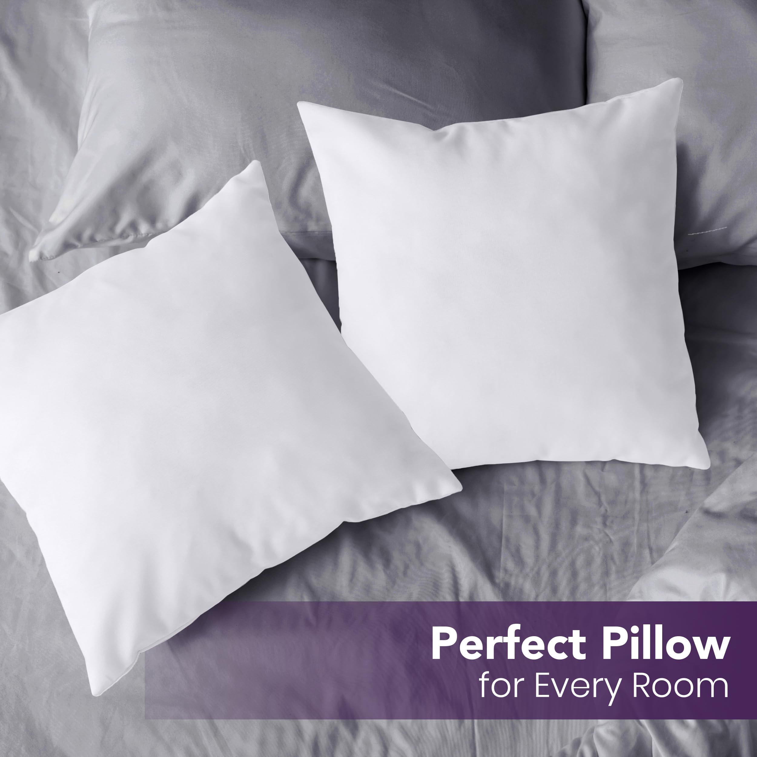 Utopia Bedding decorative pillow insert in white complements versatile room decor