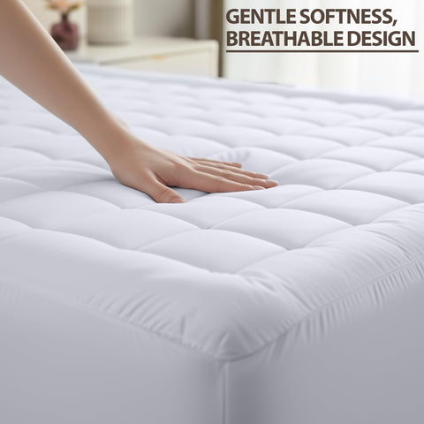 Utopia Bedding deep-pocket elastic fit up to 16 inches keeps pad snug