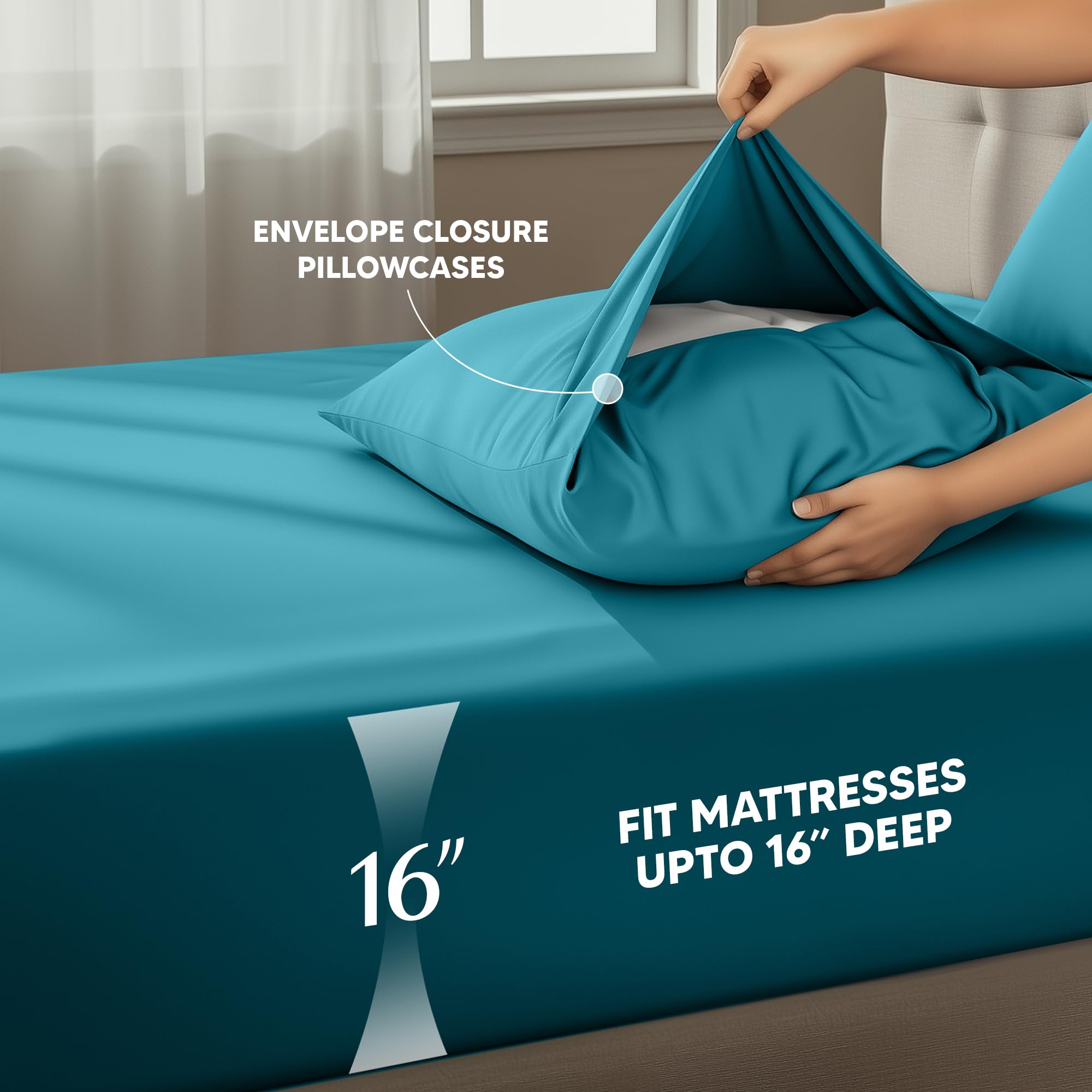 Utopia Bedding denim blue color swatch to match your decor.