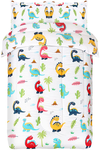 Utopia Bedding dinosaur care label highlights machine wash cold guidance.