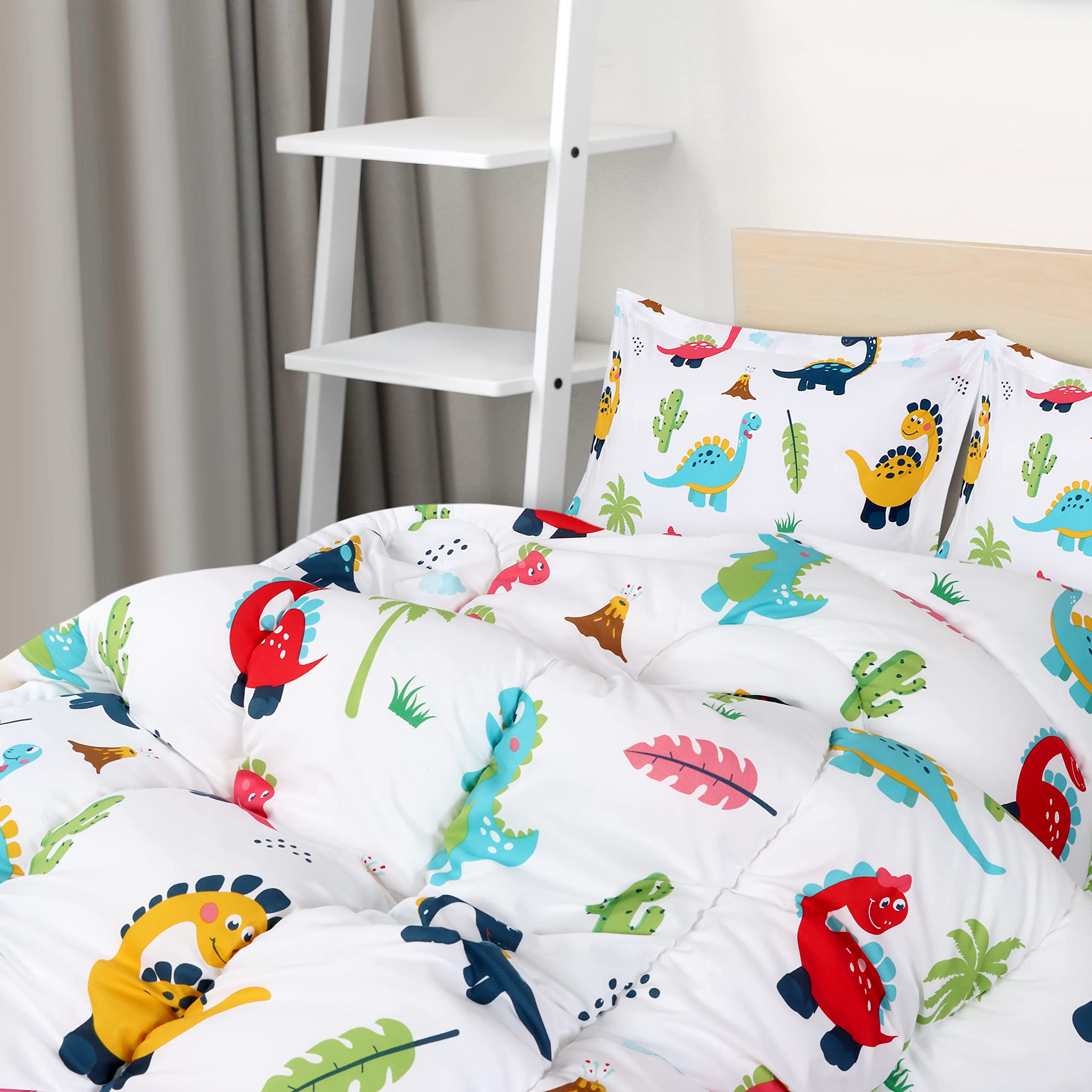 Utopia Bedding dinosaur pillow shams close-up shows soft microfiber texture for gentle sleep.