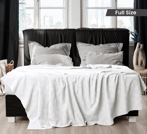 Utopia Bedding dobby weave detail on blanket for premium textured look.