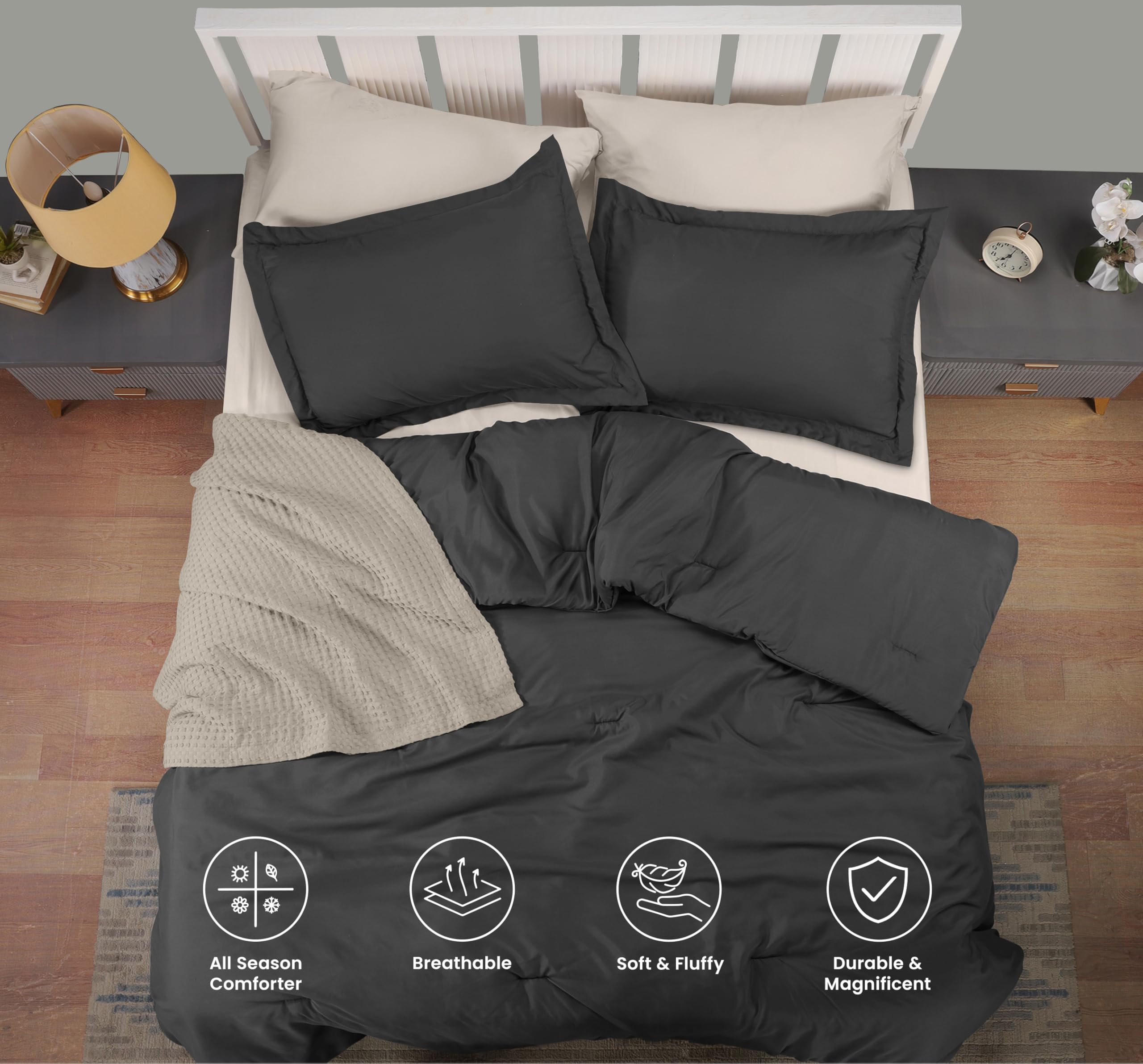 Down-alternative fill by Utopia Bedding provides cozy warmth without real down
