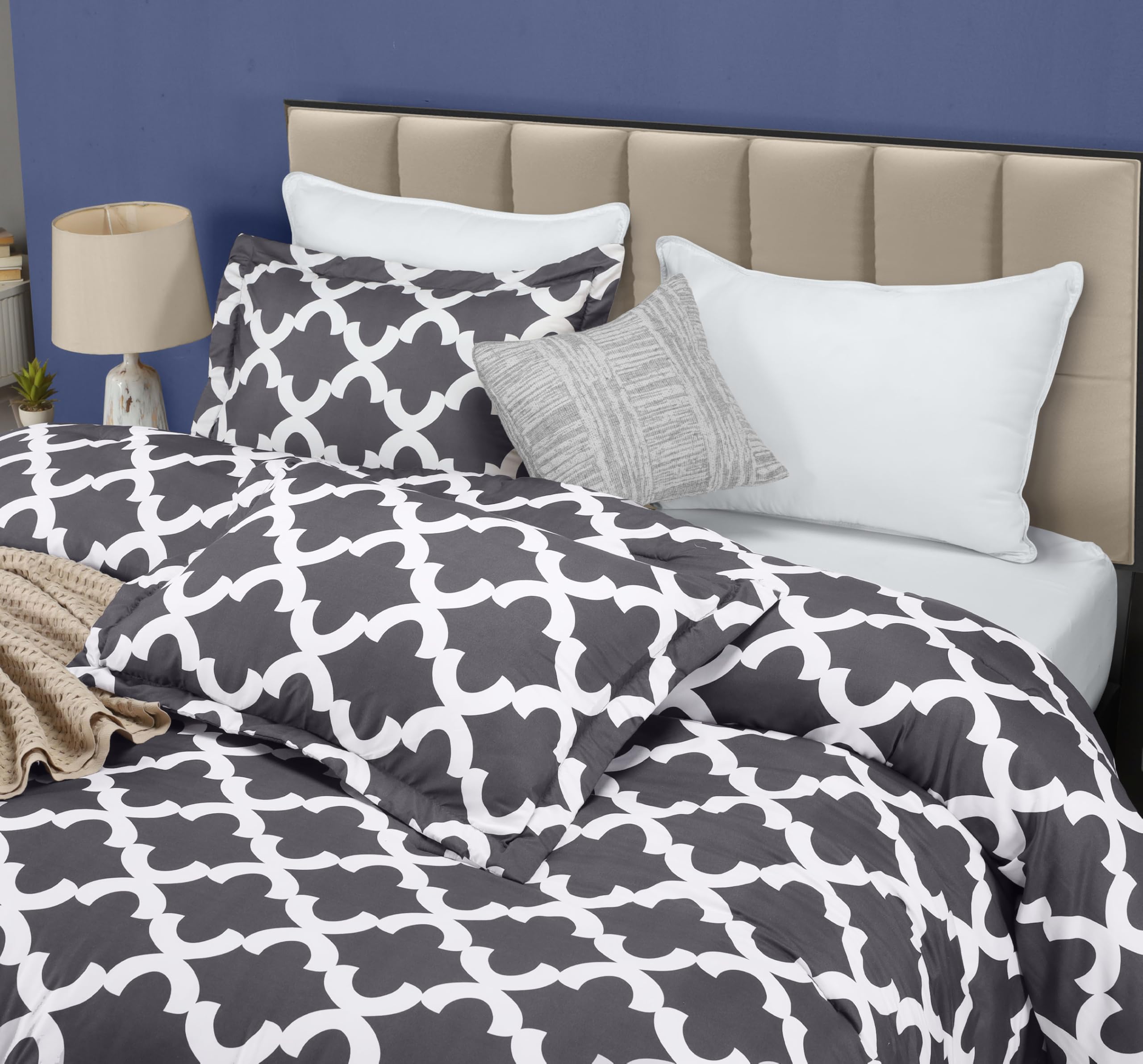 Utopia Bedding down-alternative fill offers fluffy comfort without allergens.