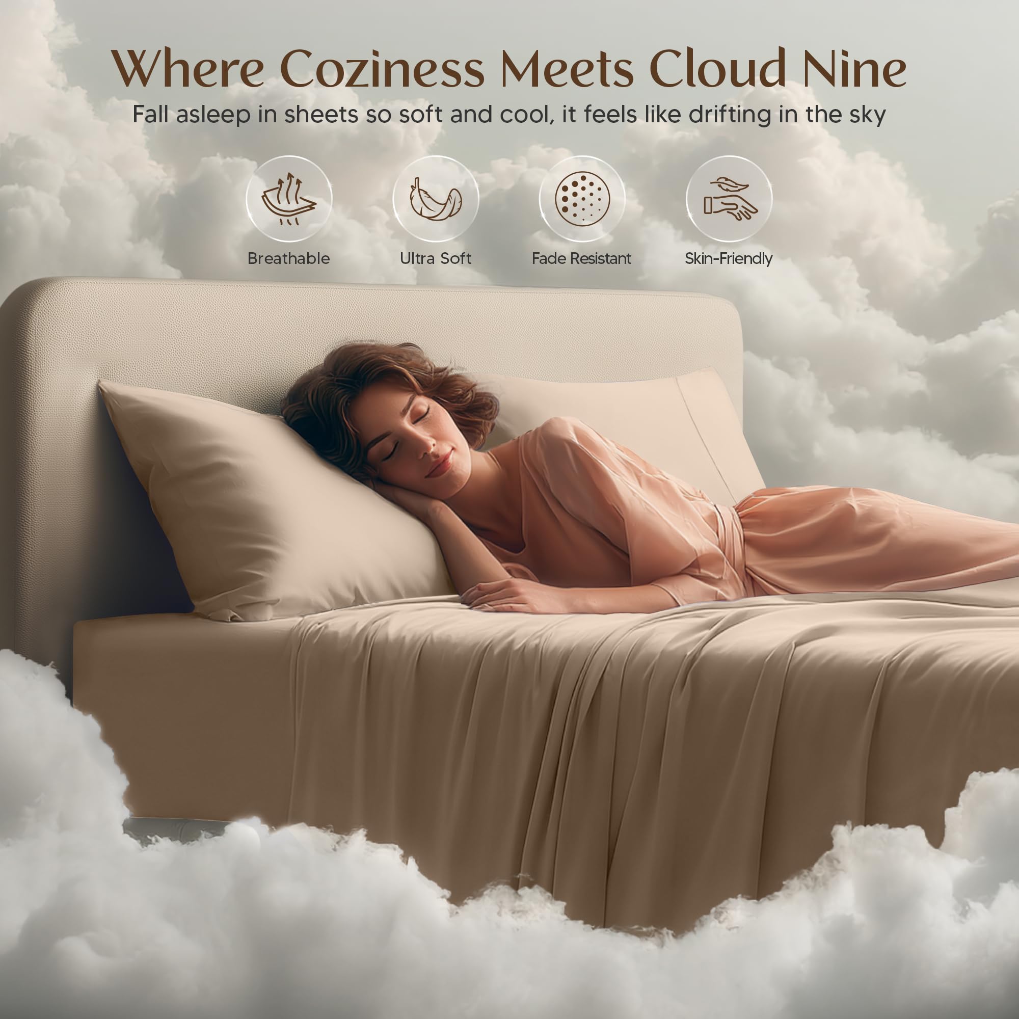 Durable microfiber fabric is easy to care for and quick to dry.