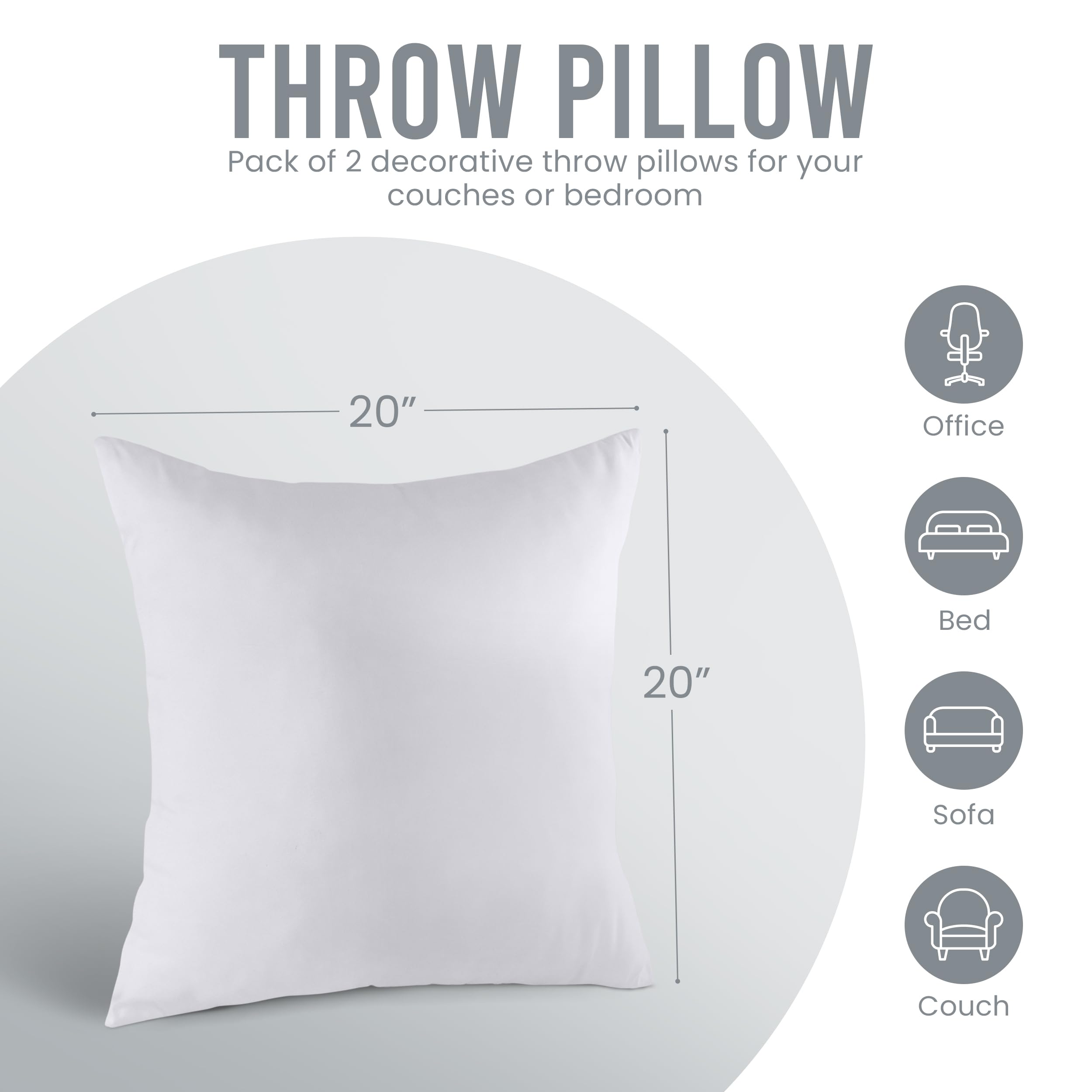 Utopia Bedding durable soft pillow insert maintains plumpness through daily use.