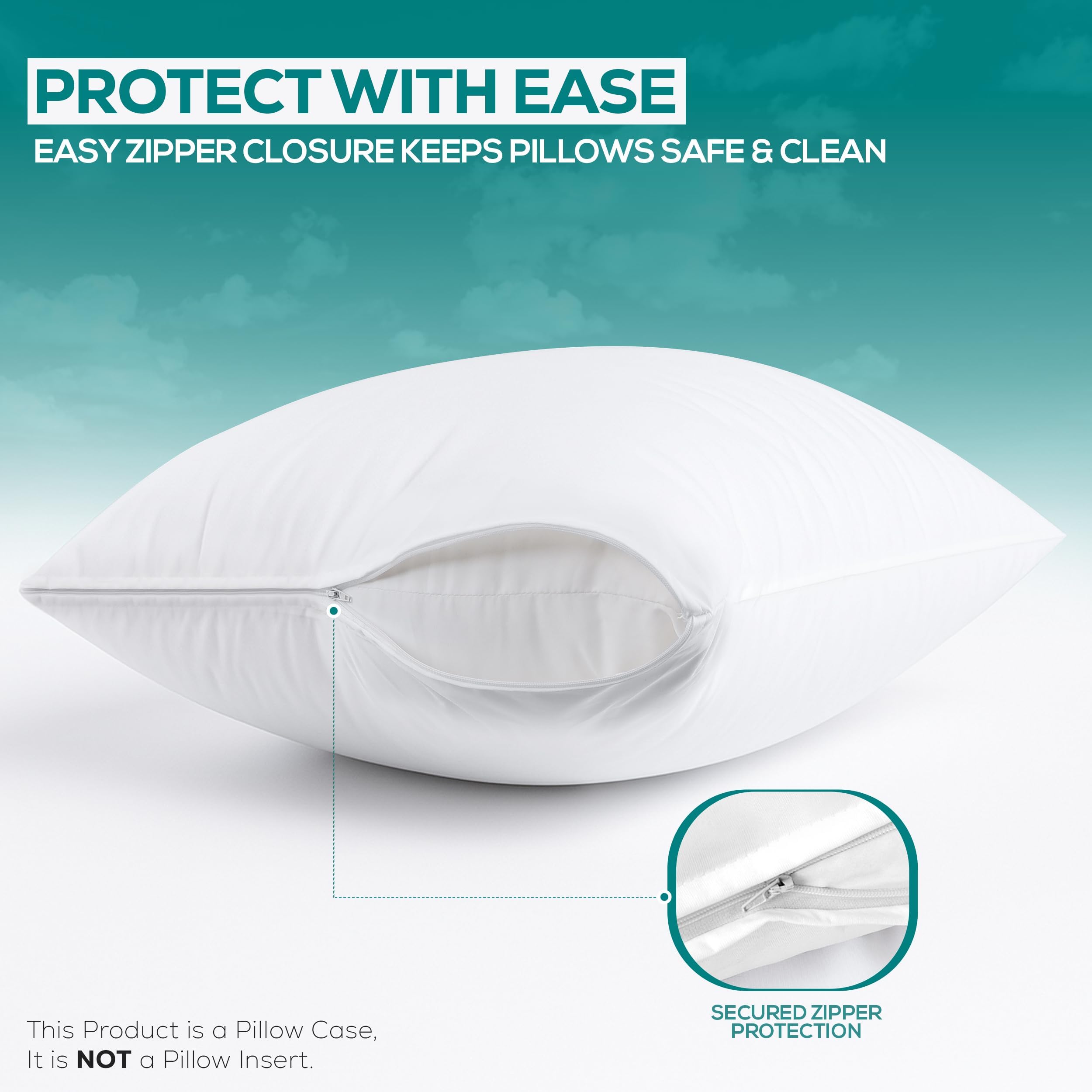 Utopia Bedding dust mite protection pillow encasements reduce allergen exposure.
