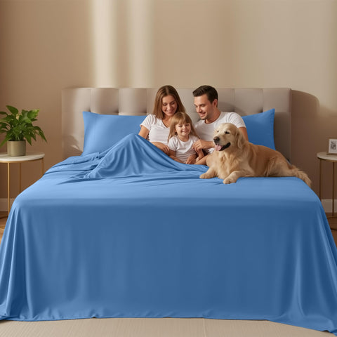 Utopia Bedding fitted sheet showing all-around elastic for a secure king fit