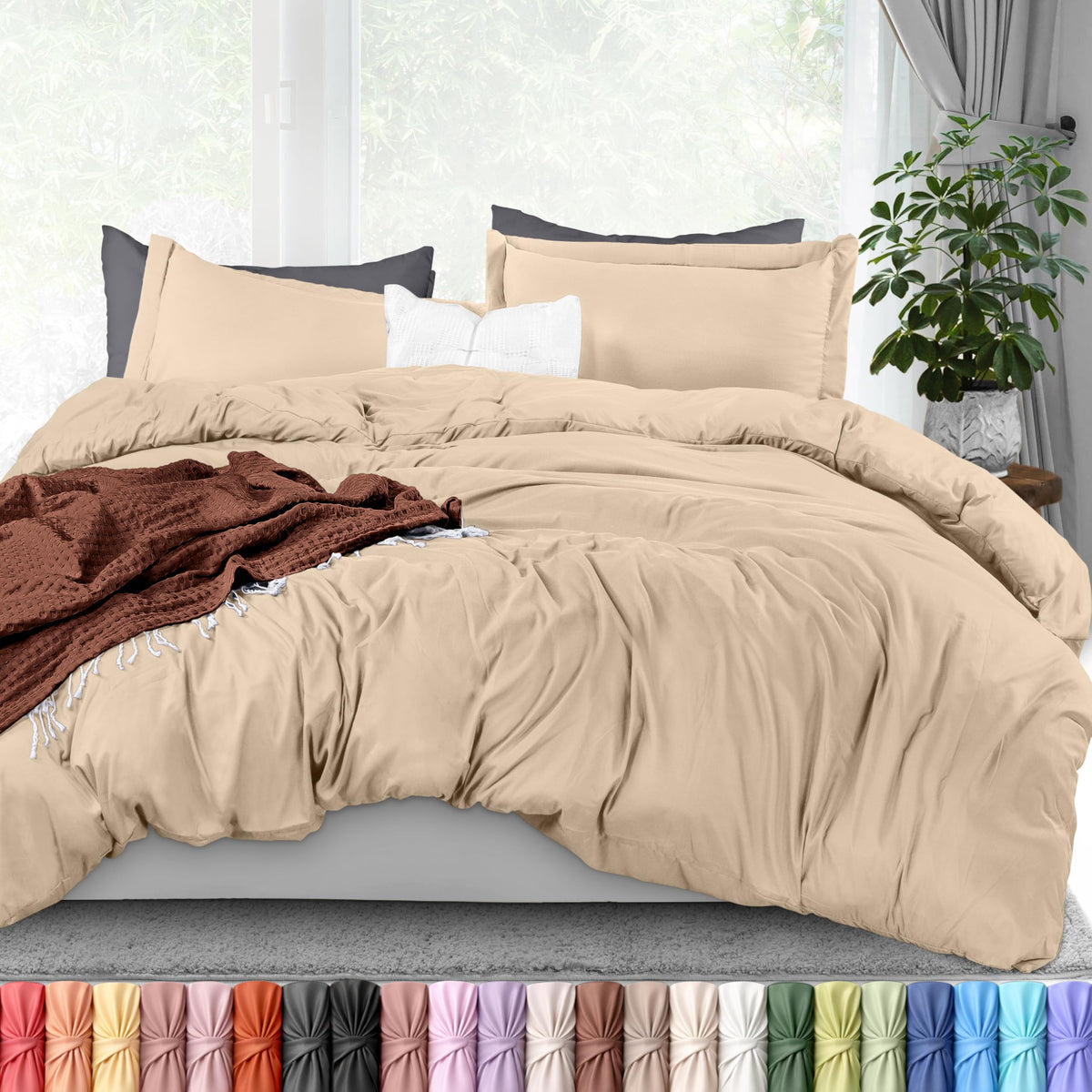 Utopia Bedding duvet cover king size with zipper keeps the comforter secure.