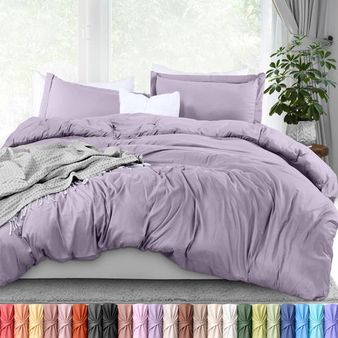 Utopia Bedding duvet cover queen 90x90 lavender shows a clean, tailored fit