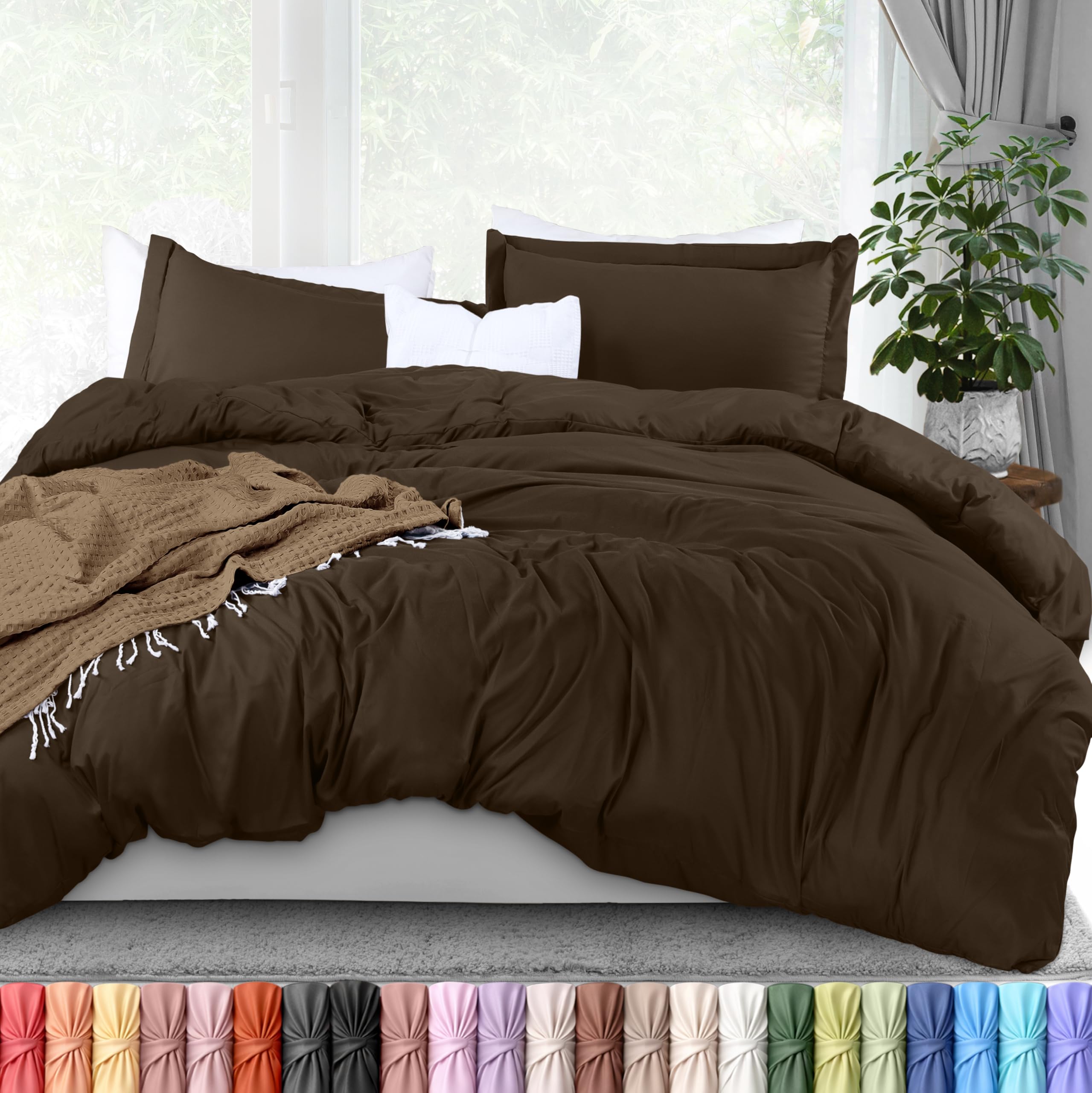 Utopia Bedding queen duvet cover with zipper closure for easy duvet insert and secure fit