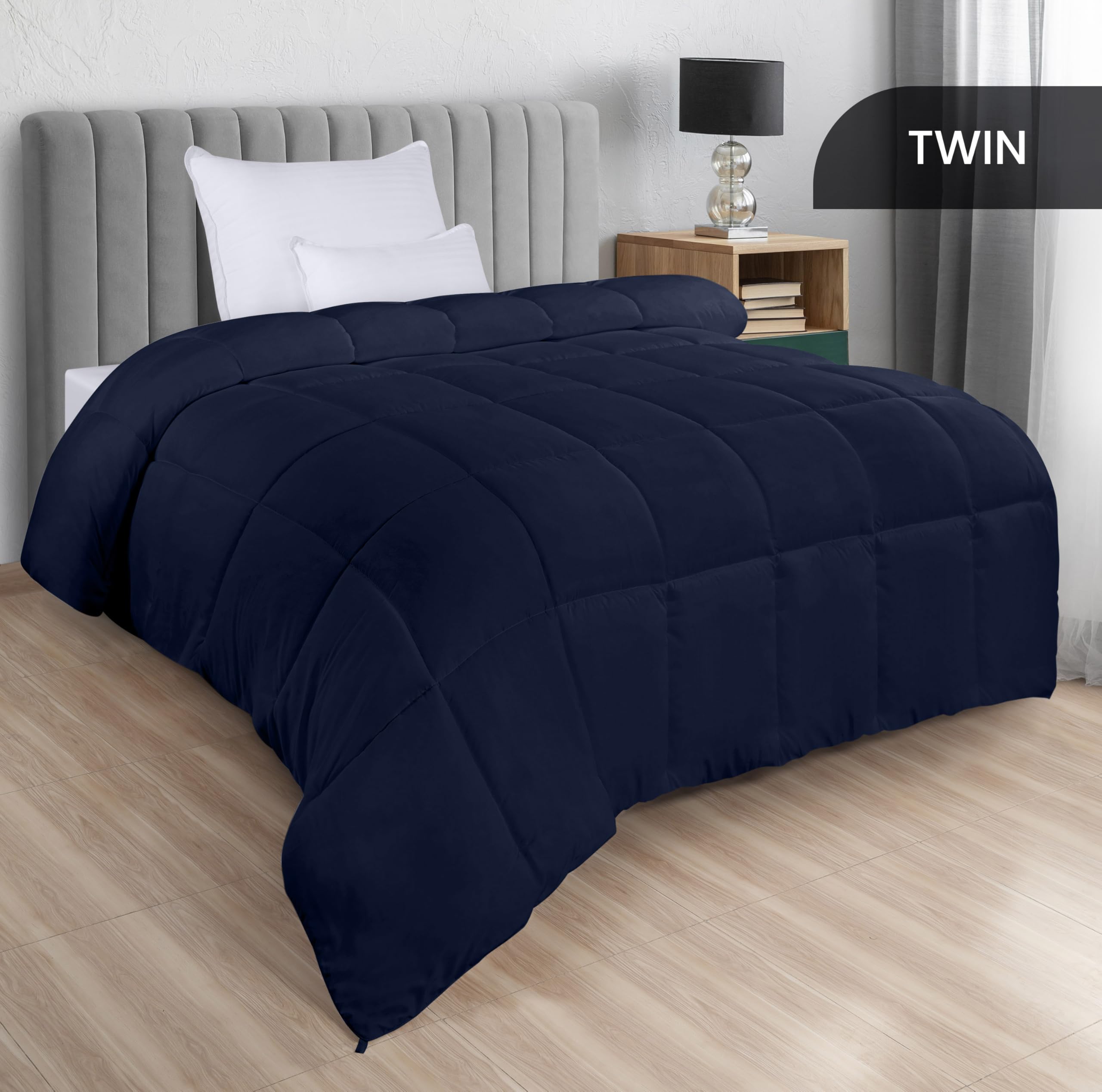 Utopia Bedding box-stitching duvet insert with crisp edges prevents fill shifting