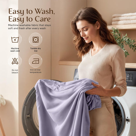 Utopia Bedding easy care laundry instructions illustration