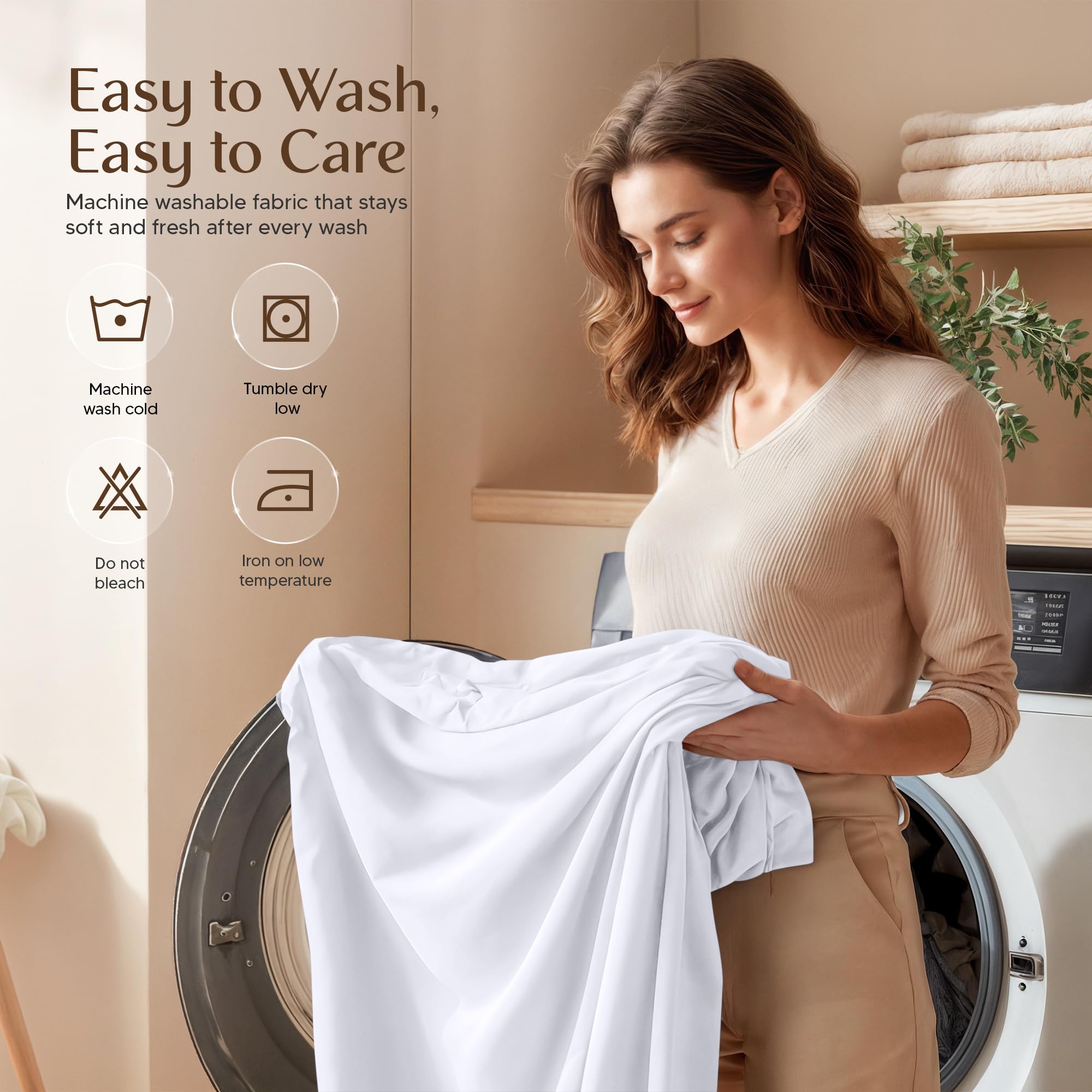 Utopia Bedding easy-care sheets are machine washable for simple maintenance