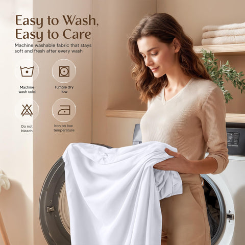 Utopia Bedding easy-care sheets are machine washable for simple maintenance