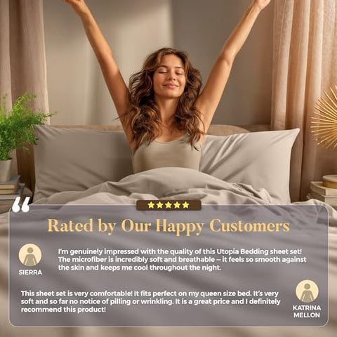 Utopia Bedding machine-washable set ready for easy care and long-lasting softness.