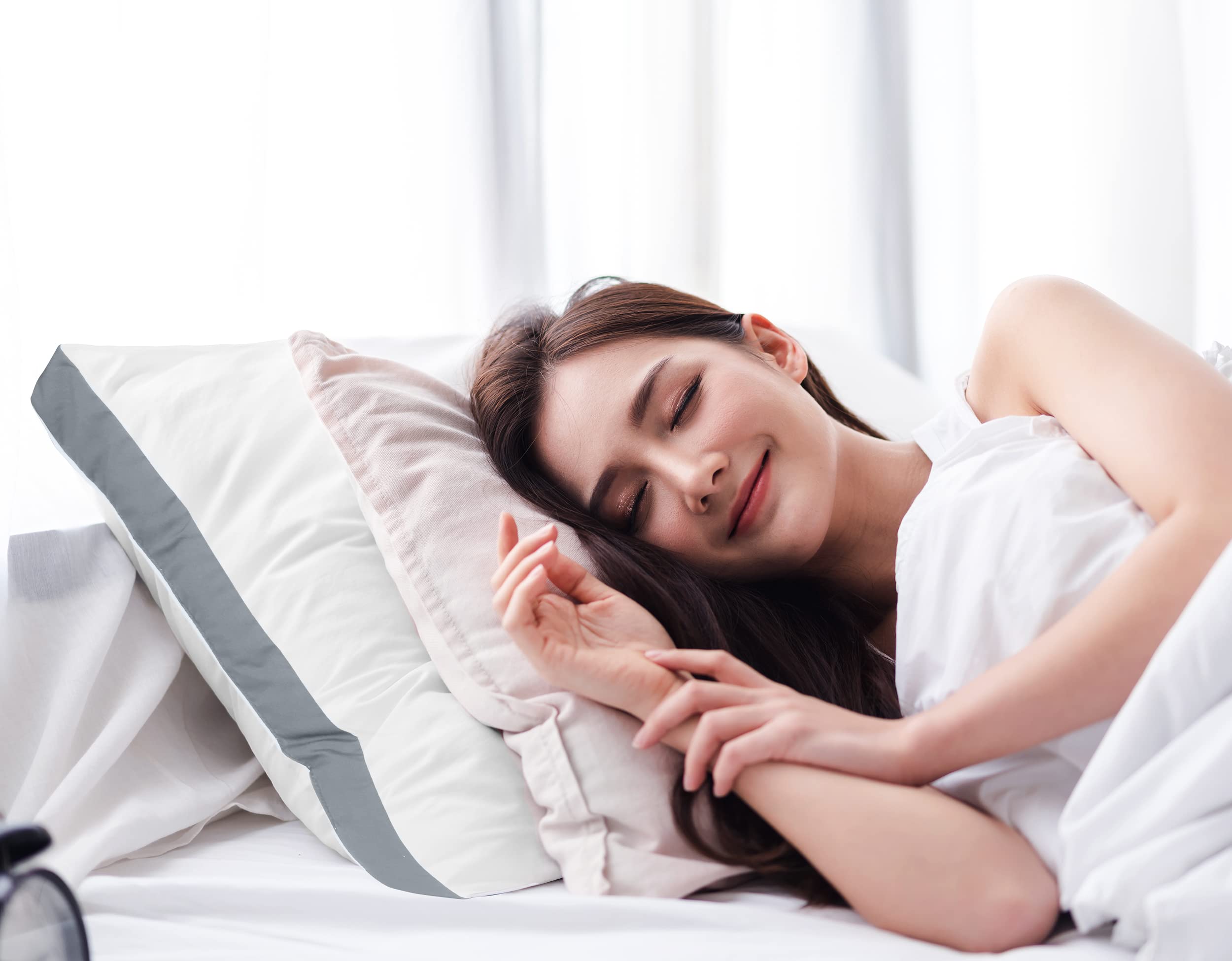 Utopia Bedding easy-care pillows stay fluffy with spot-clean maintenance.