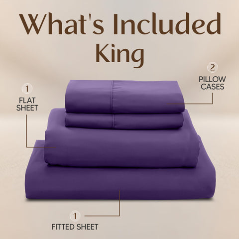 Utopia Bedding eggplant pillowcase 20x40 adds soft, breathable comfort.