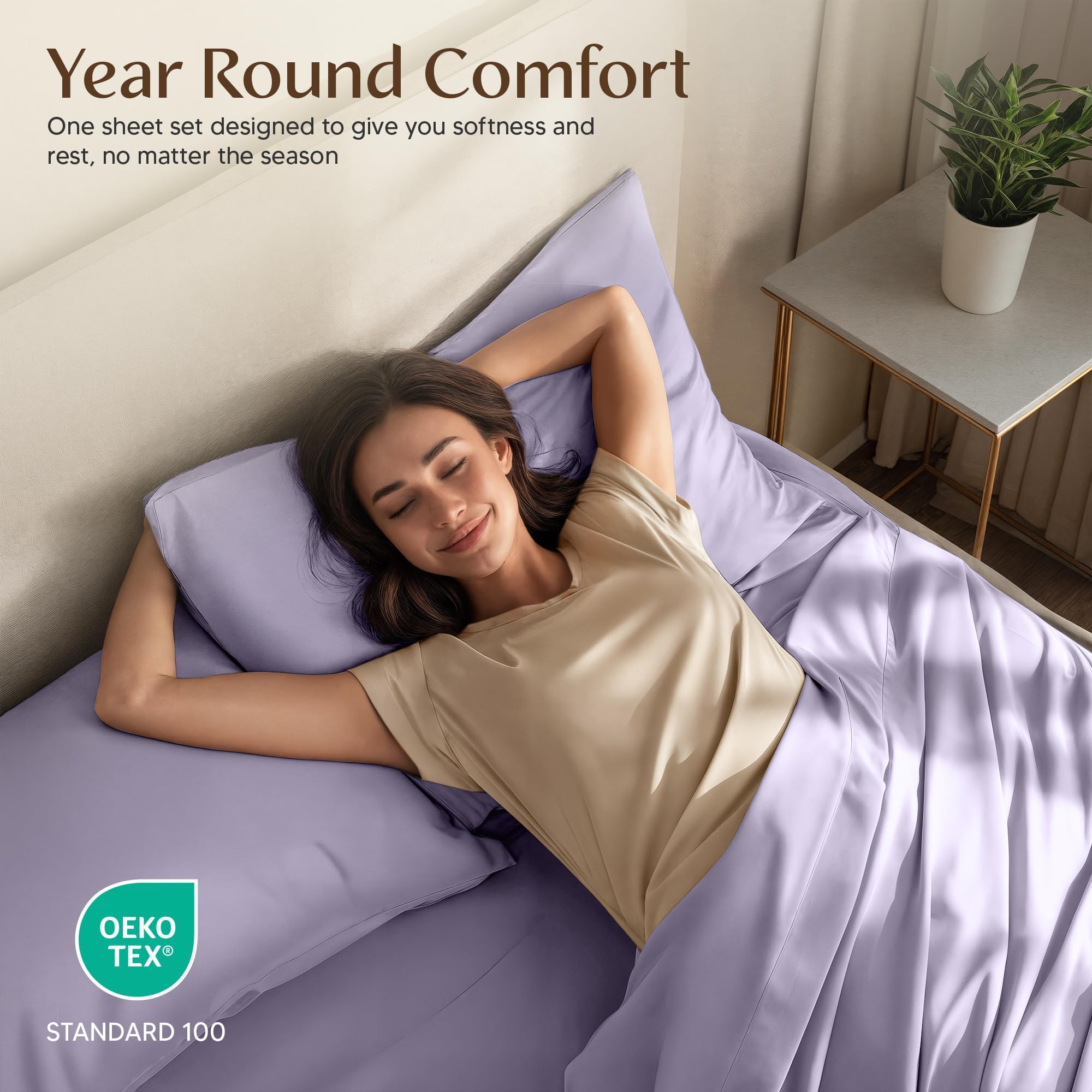 Utopia Bedding king sheet set on bed demonstrating deep-pocket fitted sheet
