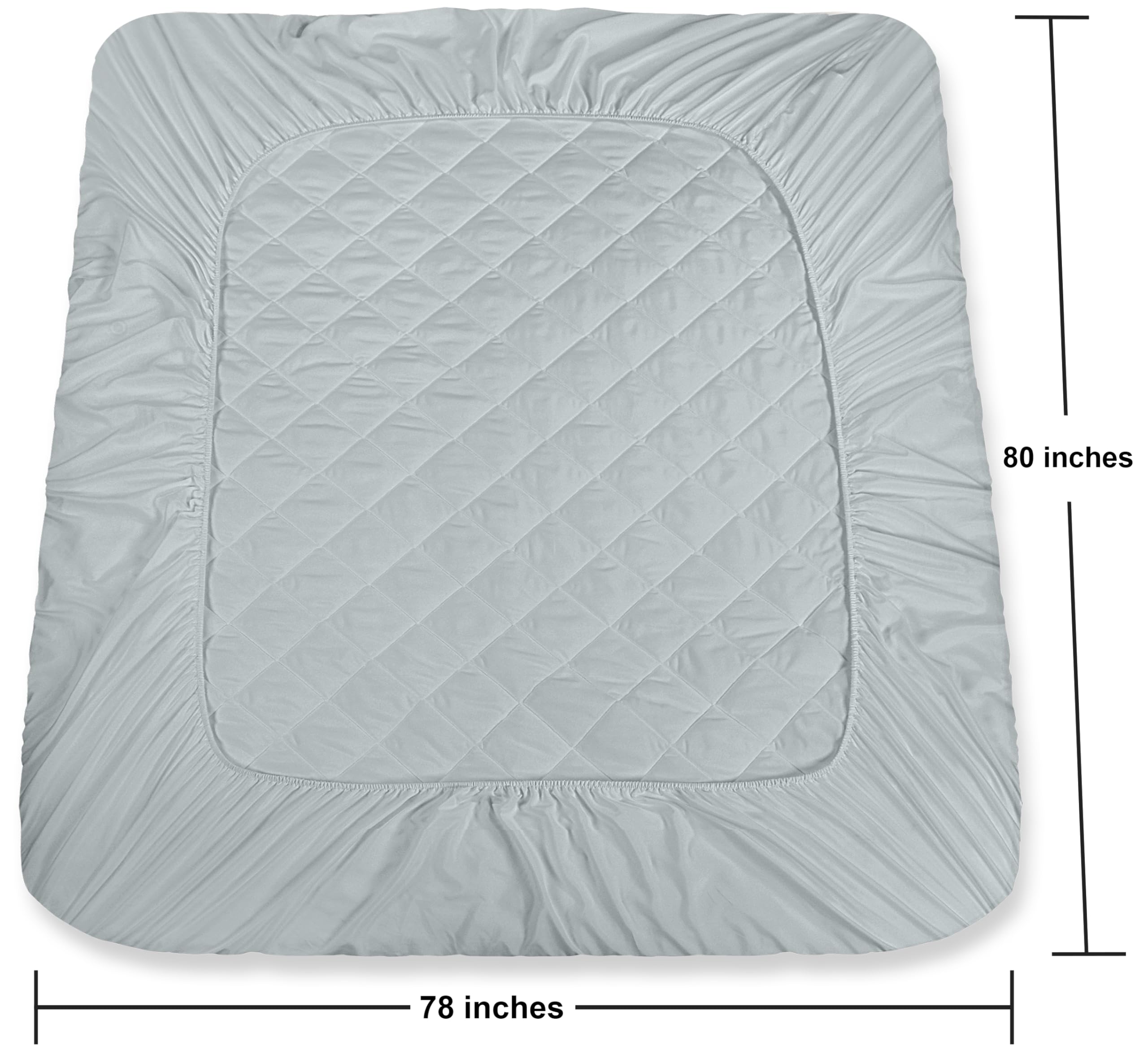 Utopia Bedding elastic all-around secure fit keeps pad aligned all night.