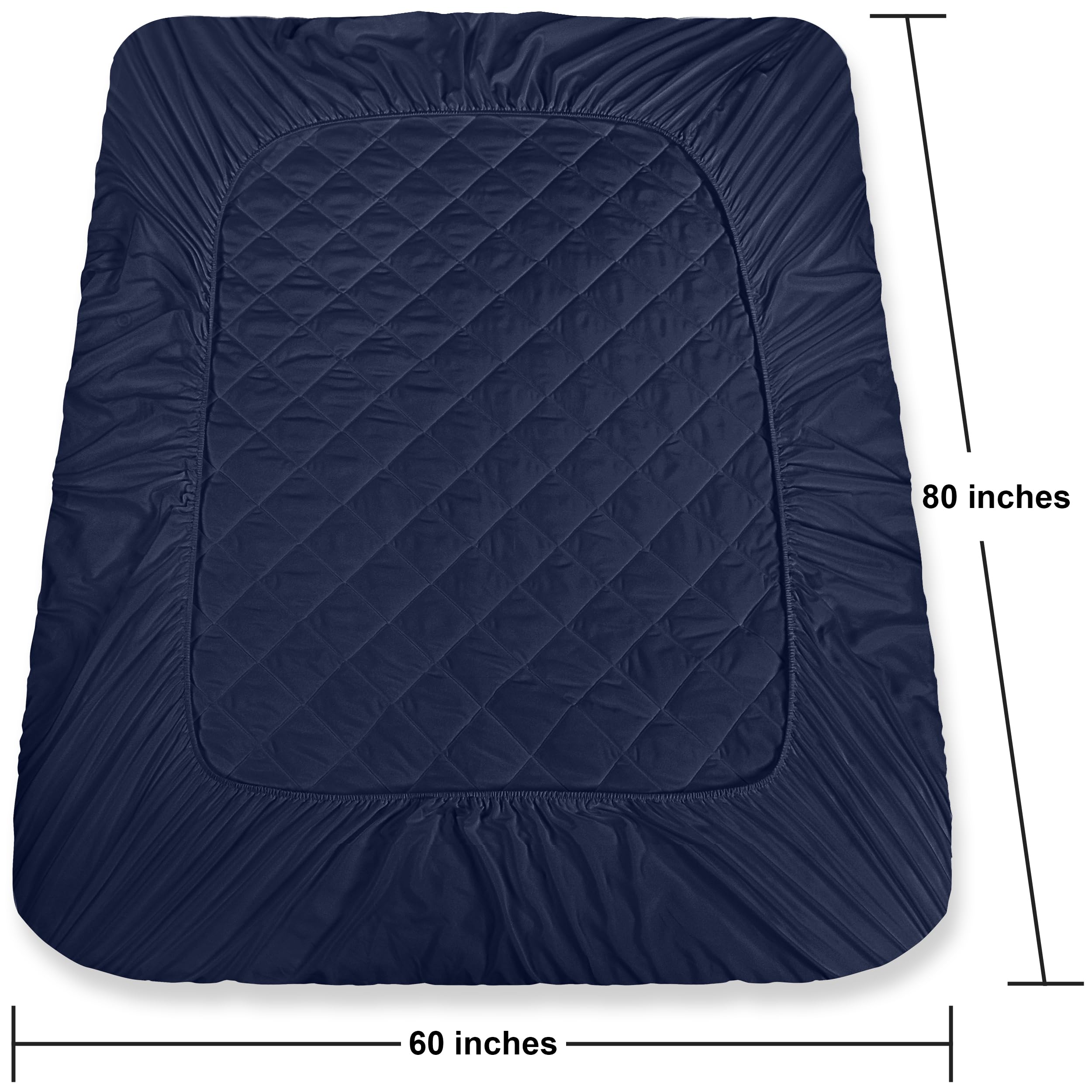 Utopia Bedding elastic all-around skirt keeps the pad securely in place