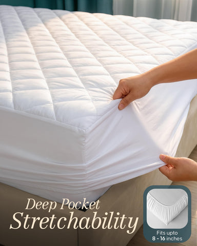 Utopia Bedding elastic edge keeps pad securely in place.
