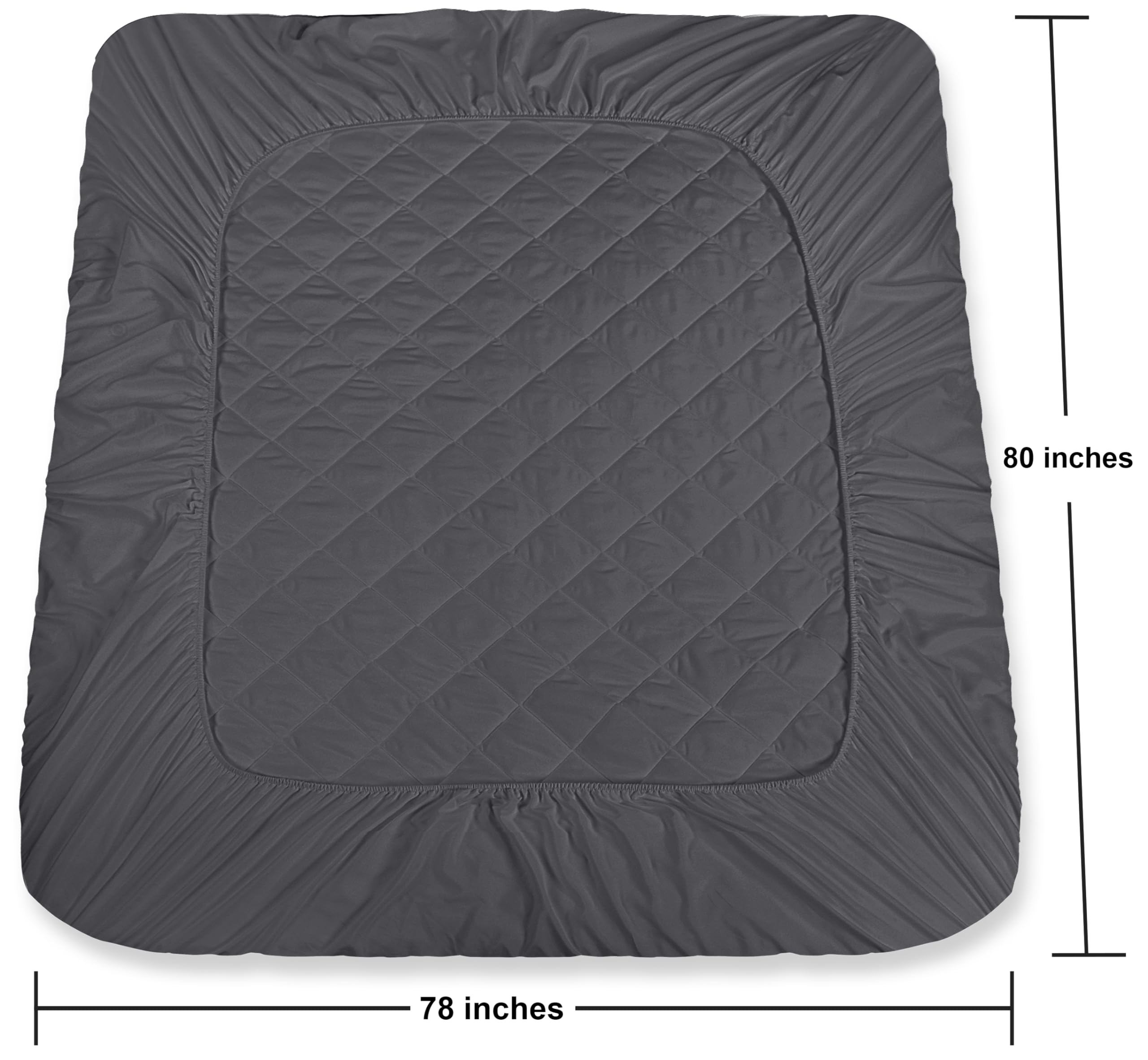 Utopia Bedding elastic edge secures the pad for a smooth sleep surface.