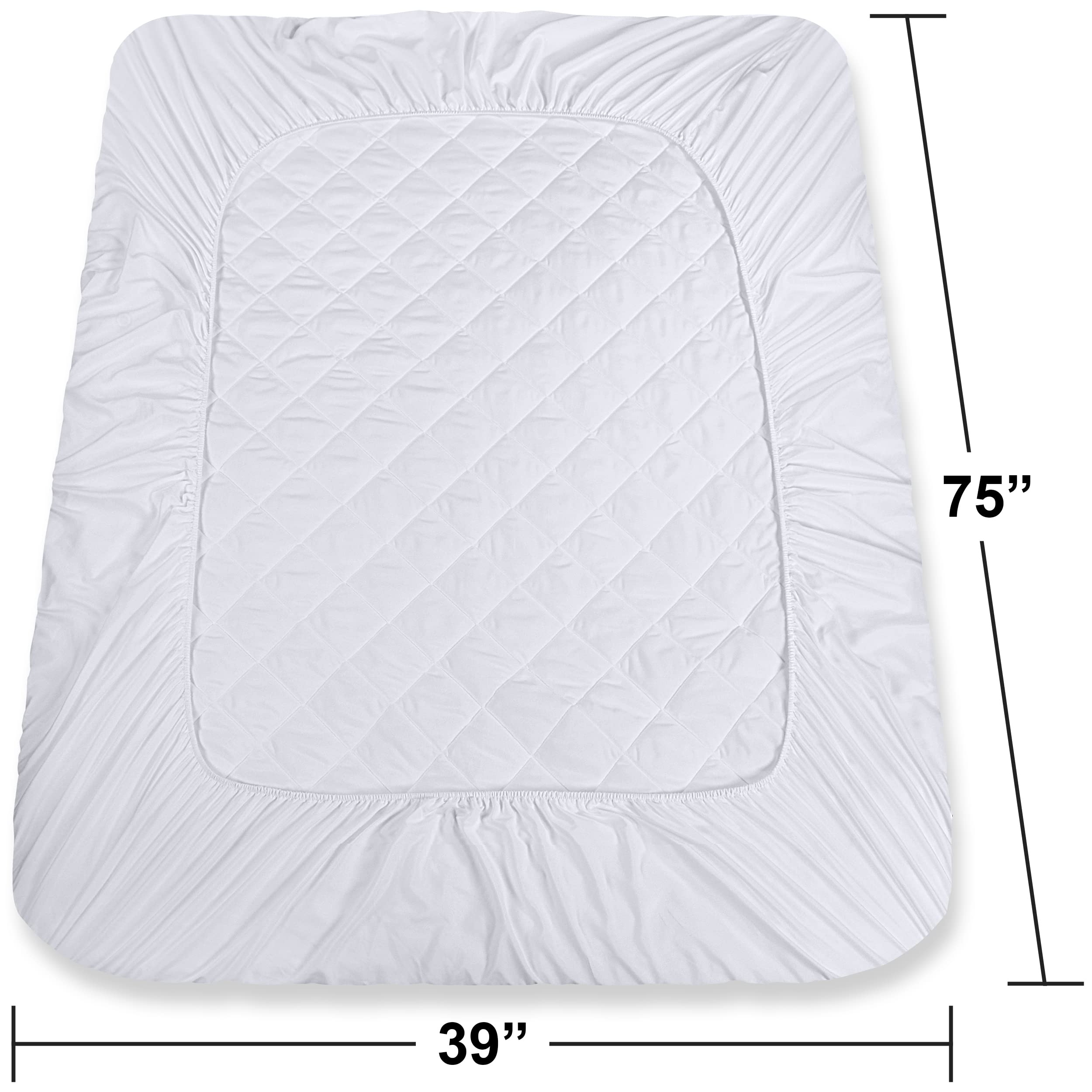 Elastic around edges secures the pad for Utopia Bedding