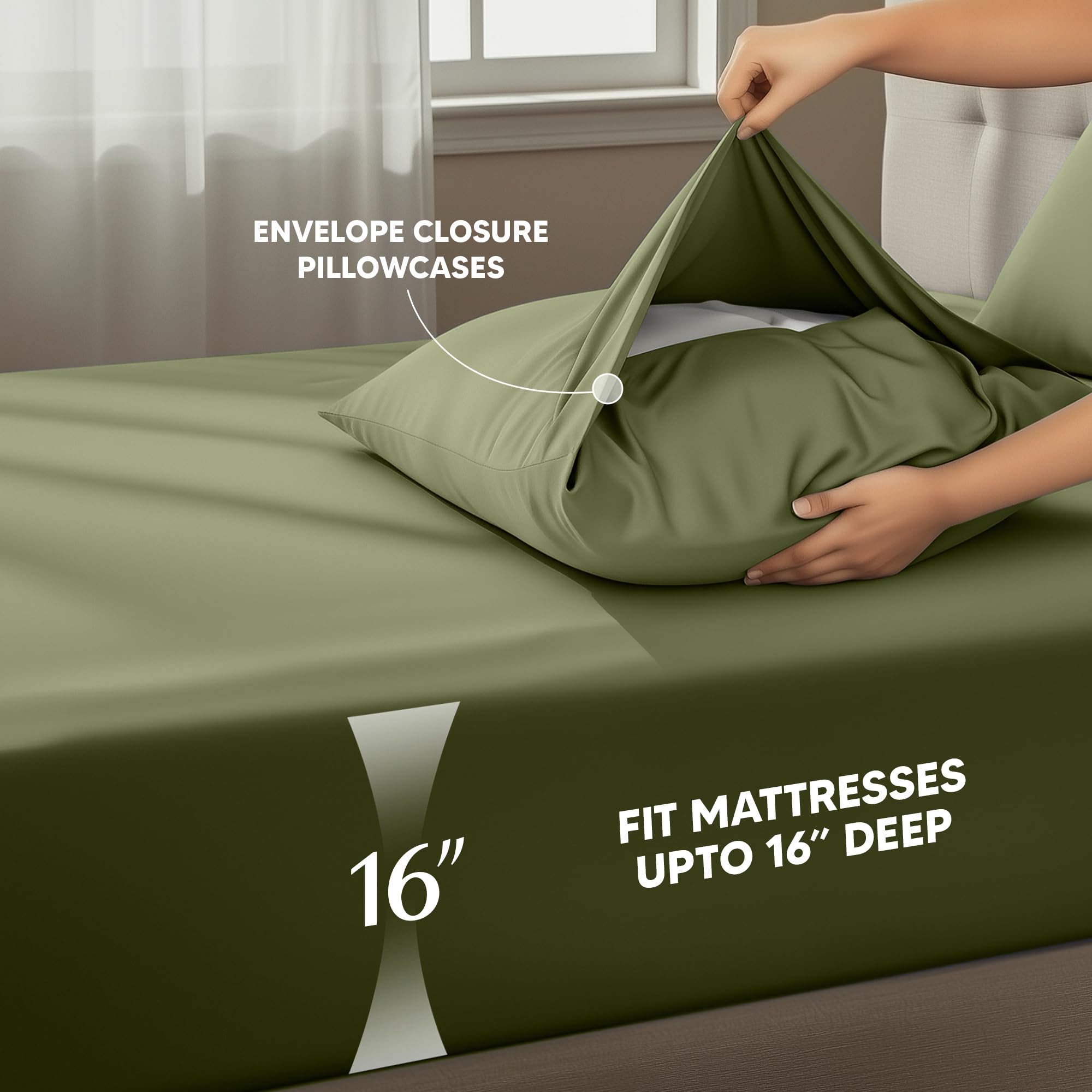 Utopia Bedding elastic-fit king sheet helps keep sheets neat overnight