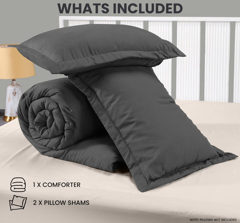 Enhanced stitching detail on the Utopia Bedding grey comforter for durability
