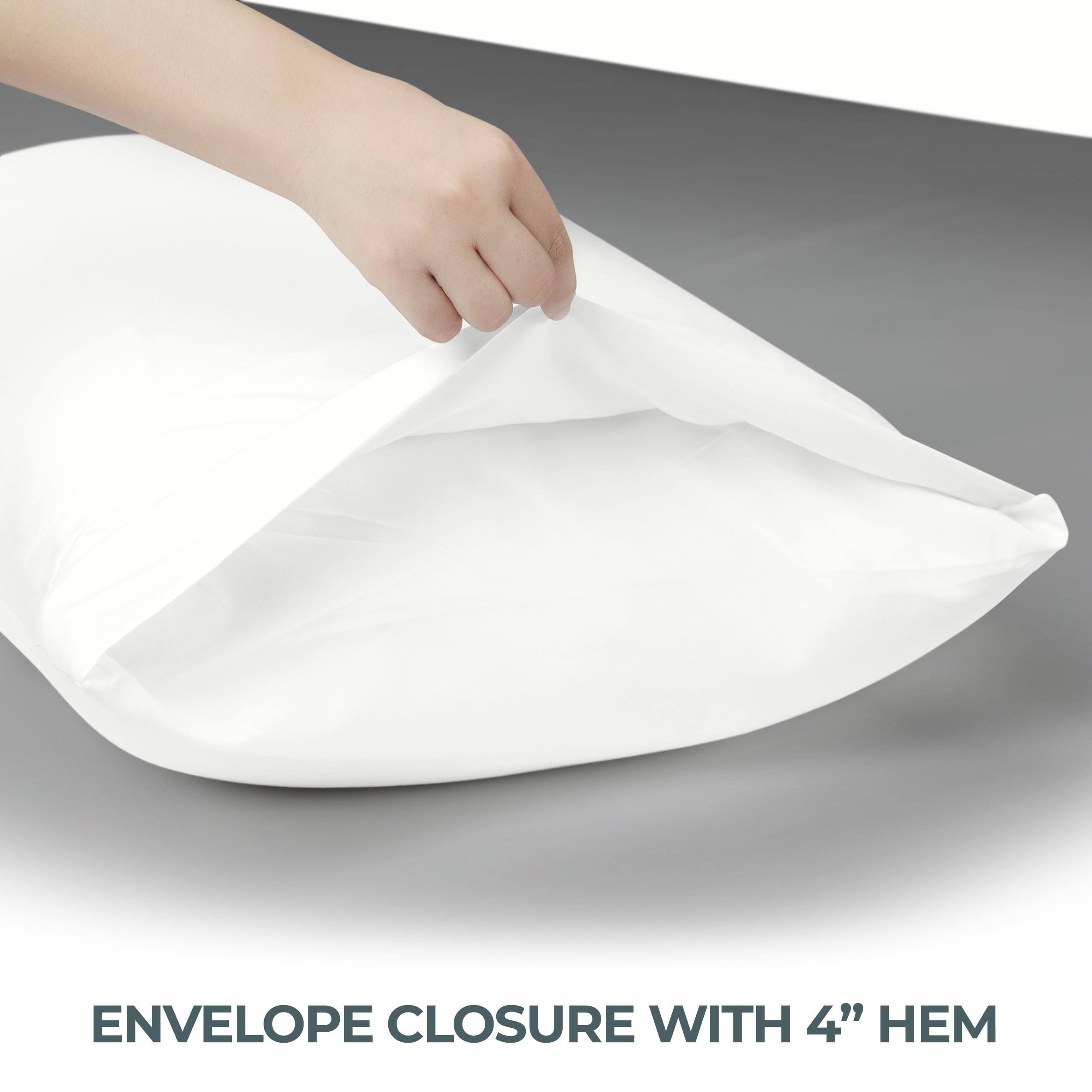 Utopia Bedding envelope closure design closeup showing secure fit.