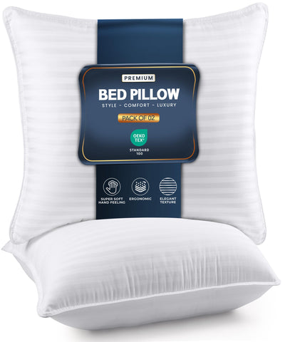 Utopia Bedding euro pillow 26x26 front view shows plush neck support
