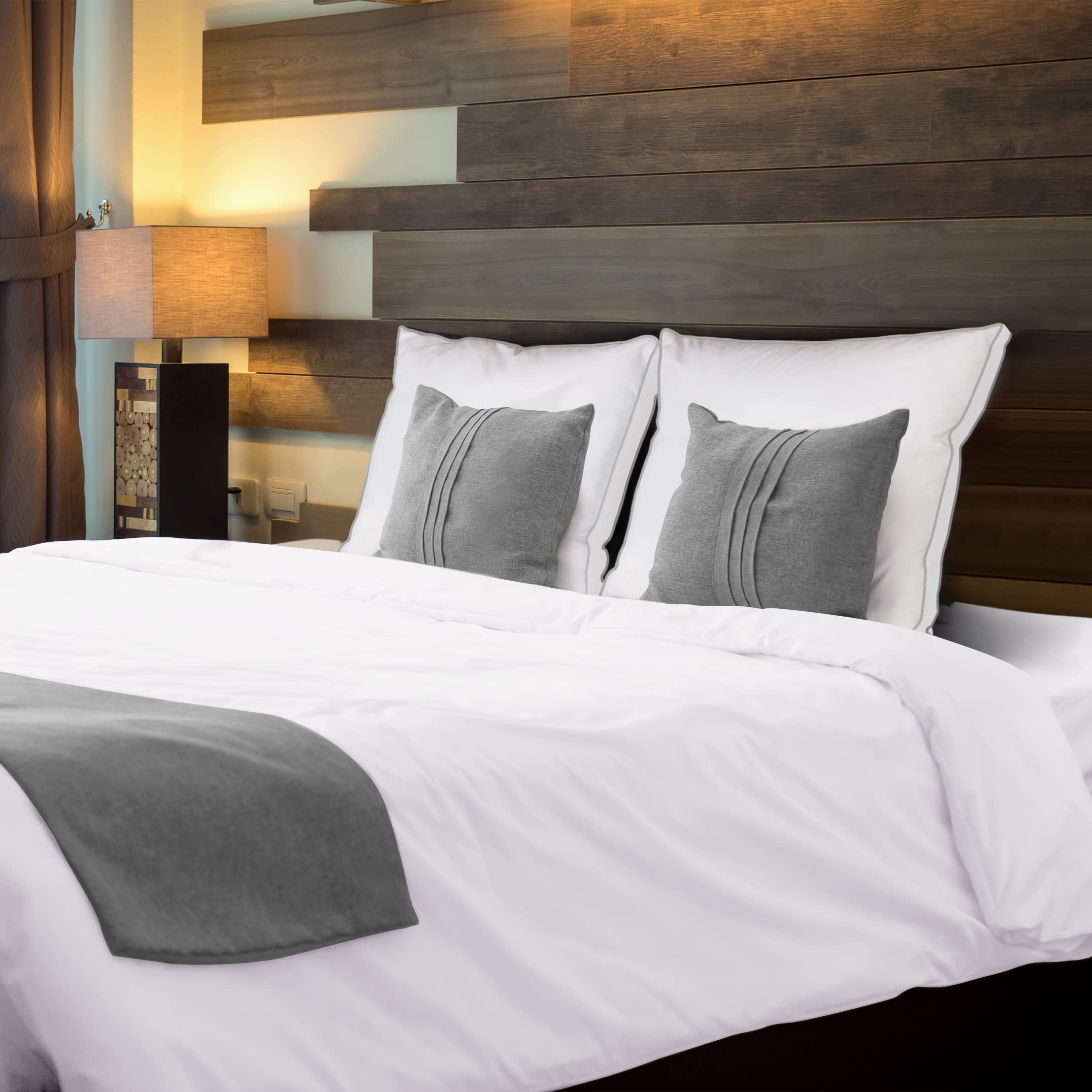 Utopia Bedding European pillow gusseted edge detail enhances shape retention overnight.