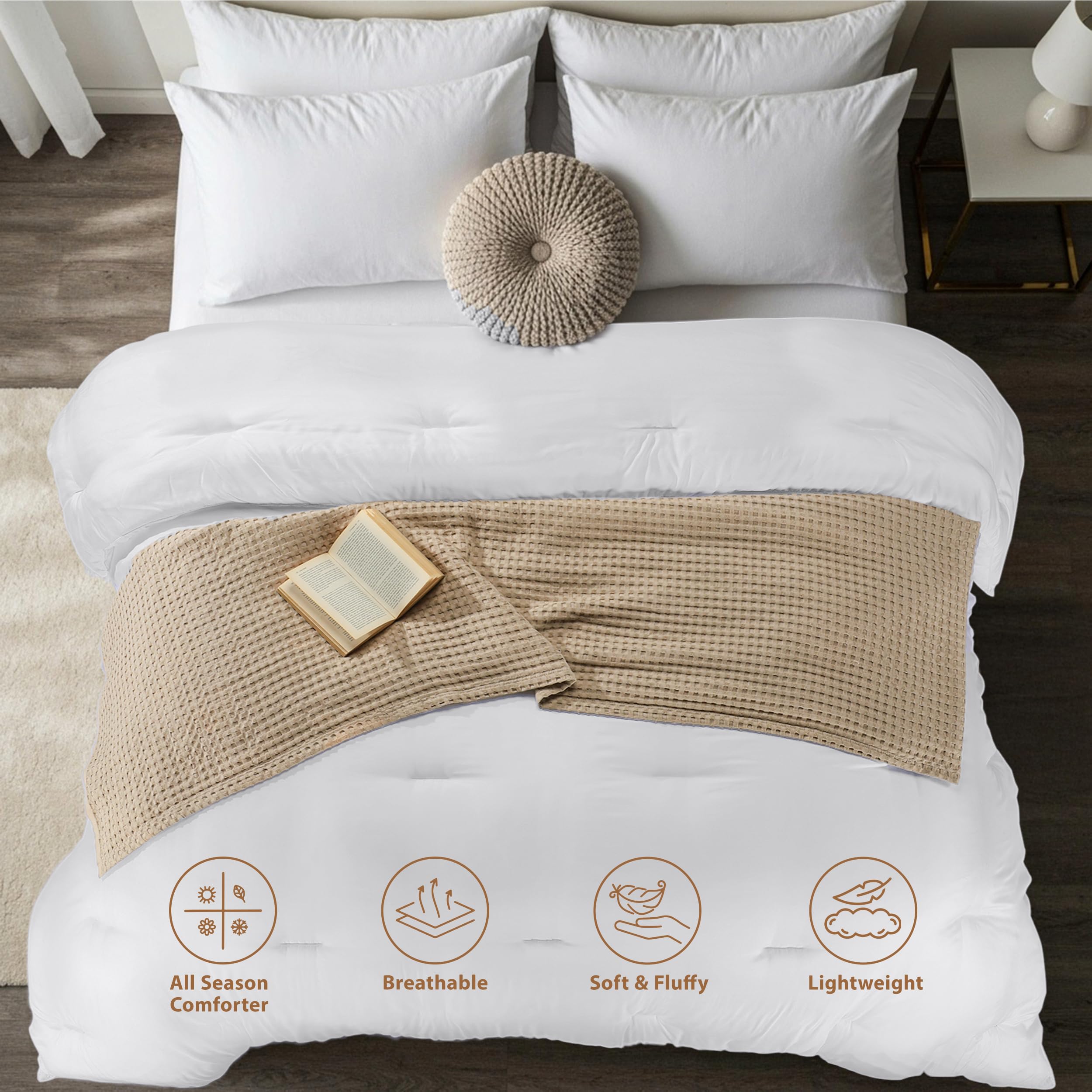 Close-up of even distribution stitching on Utopia Bedding comforter for fluffy loft