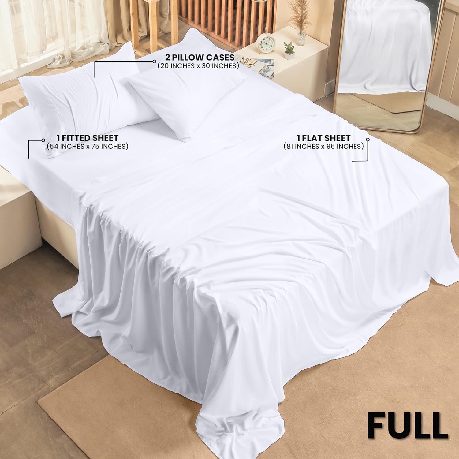 Utopia Bedding fitted sheet elastic all-around ensures secure, stay-in-place fit