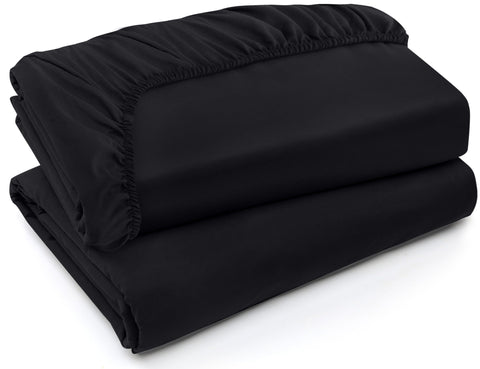 Utopia Bedding fitted sheet pack two front view for full-size beds with 15-inch pockets.