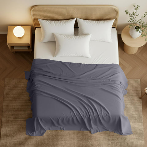 Utopia Bedding flat sheet draped on a bed to illustrate decor harmony