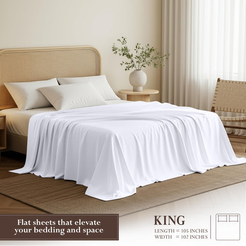 Utopia Bedding flat sheet king hem detail highlights a durable 2-inch hem for a refined finish.