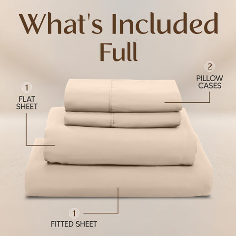 Flat sheet with generous size for coverage and smooth drape.