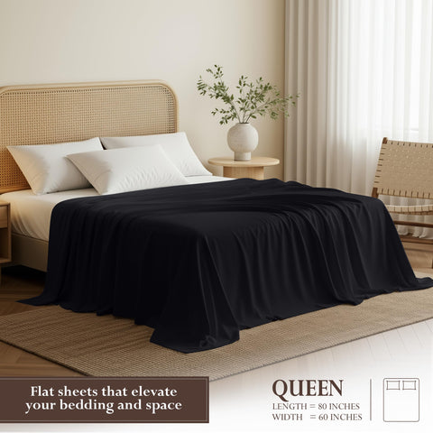 Utopia Bedding flat sheet hem detail shows a neat 2-inch edge.