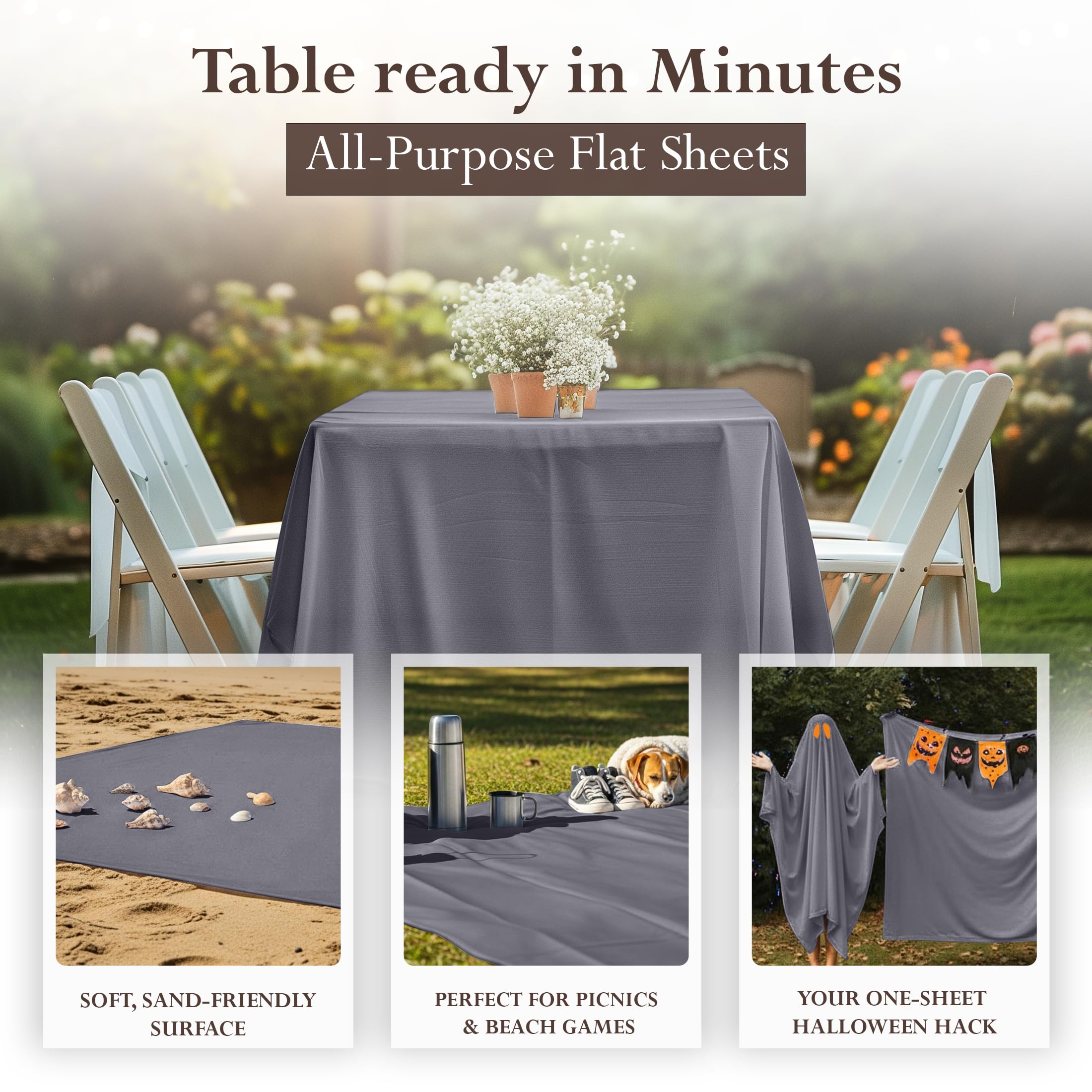 Utopia Bedding queen grey flat sheet offers versatile color to pair with existing bedding.