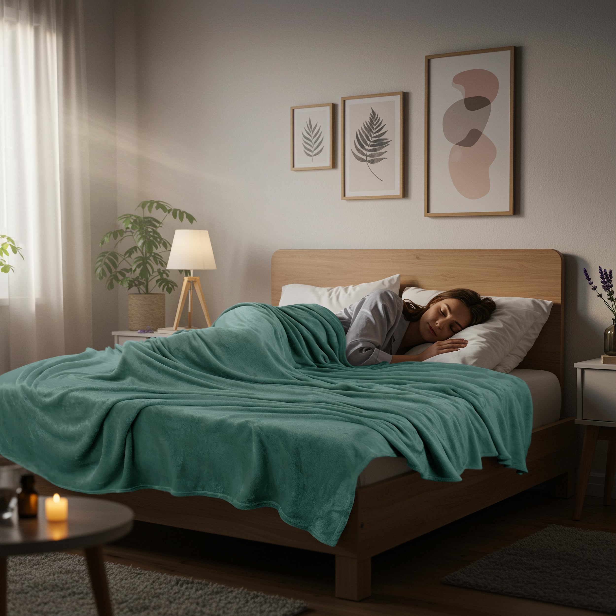 Utopia Bedding fleece blanket anti-static feature in a cozy setting.