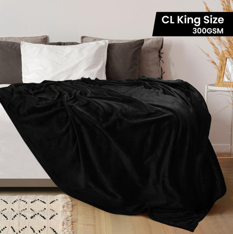 Utopia Bedding fleece blanket black on bed highlighting elegant warmth