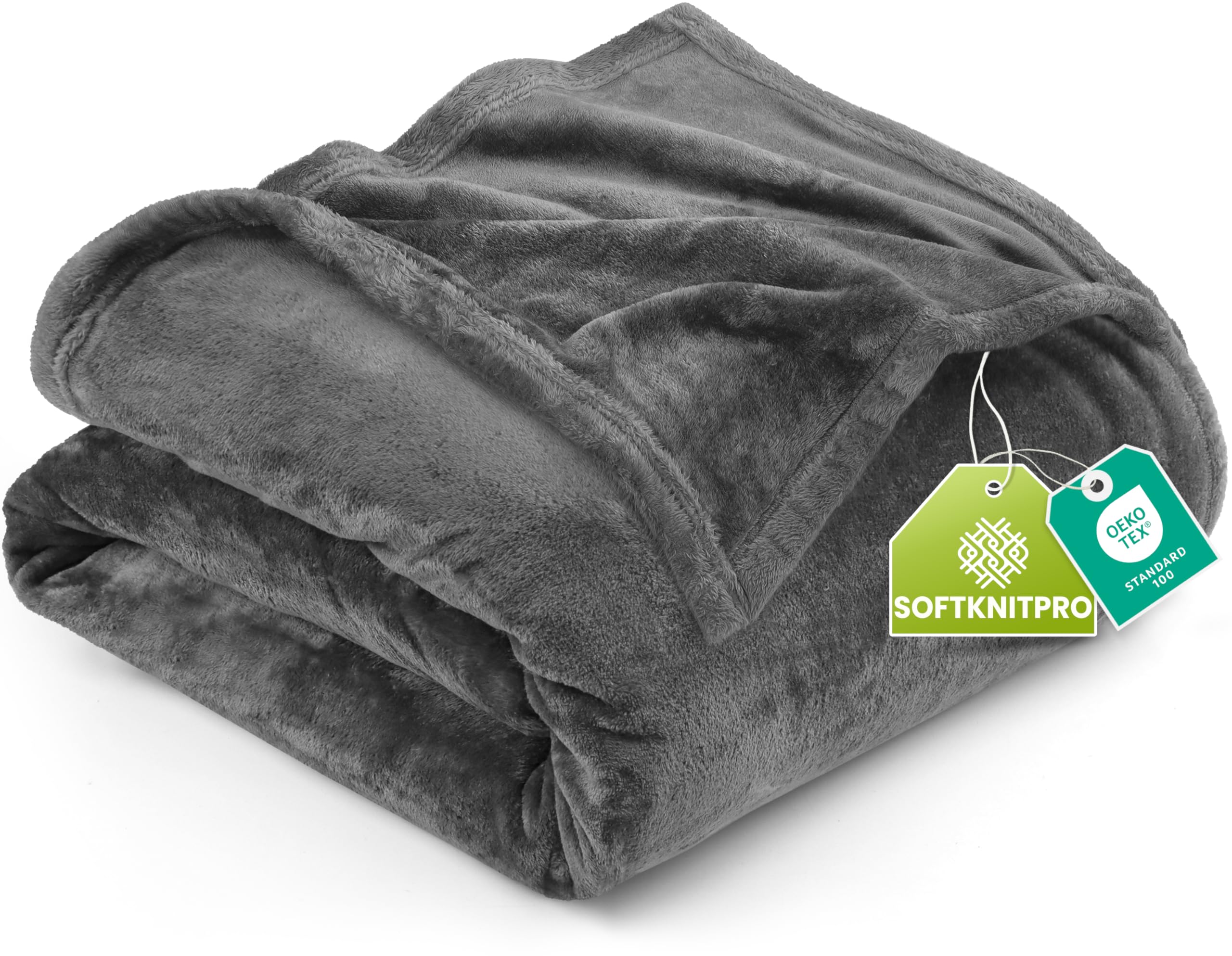 Utopia Bedding fleece blanket in gray California King 102x96 provides year-round warmth.