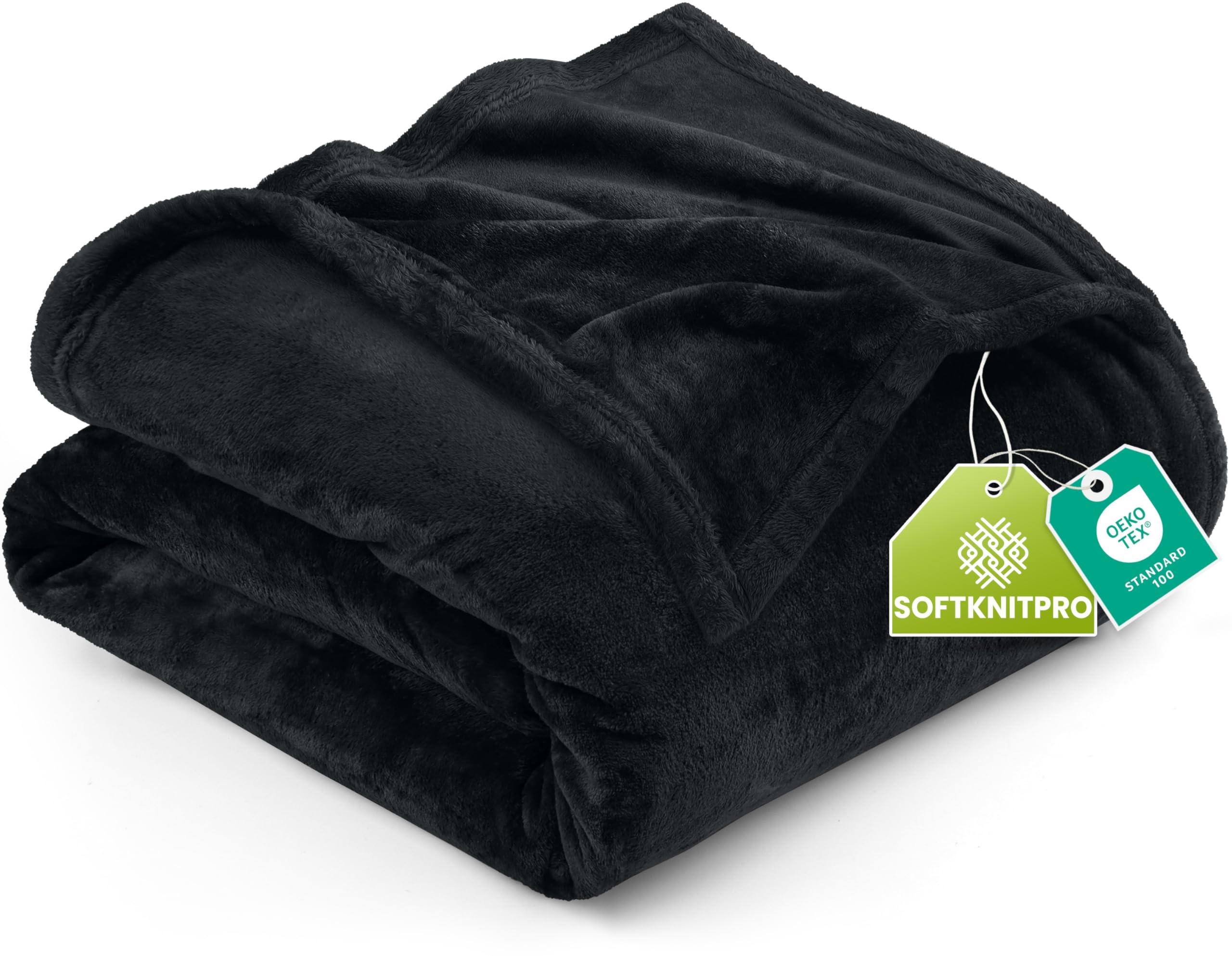 Utopia Bedding fleece blanket full-size black 300GSM for luxurious warmth