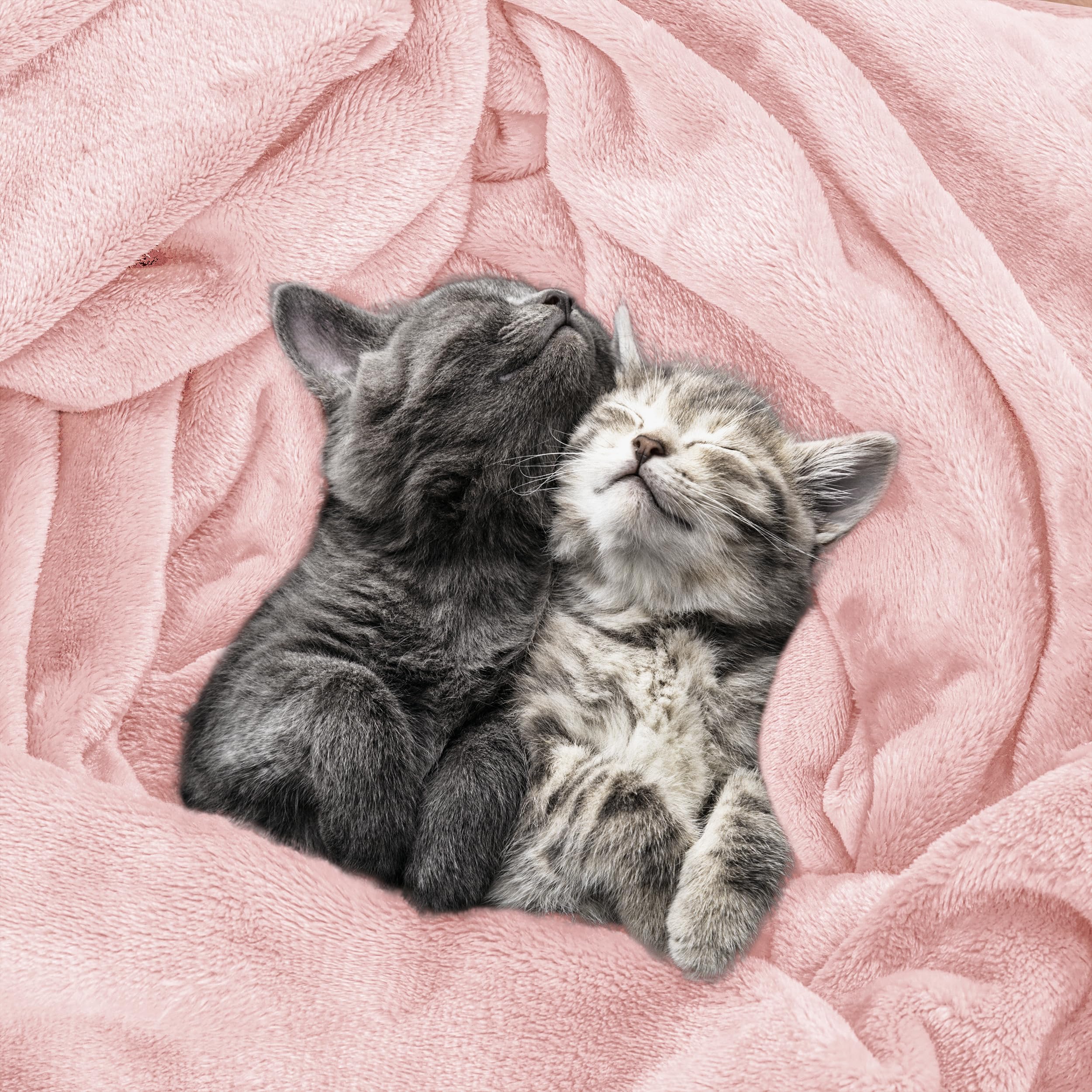 Utopia Bedding fleece blanket full-size pink draped on sofa for movie night
