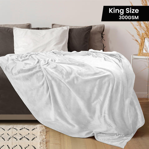 Utopia Bedding fleece blanket king size folded on bed highlights compact storage and luxury texture