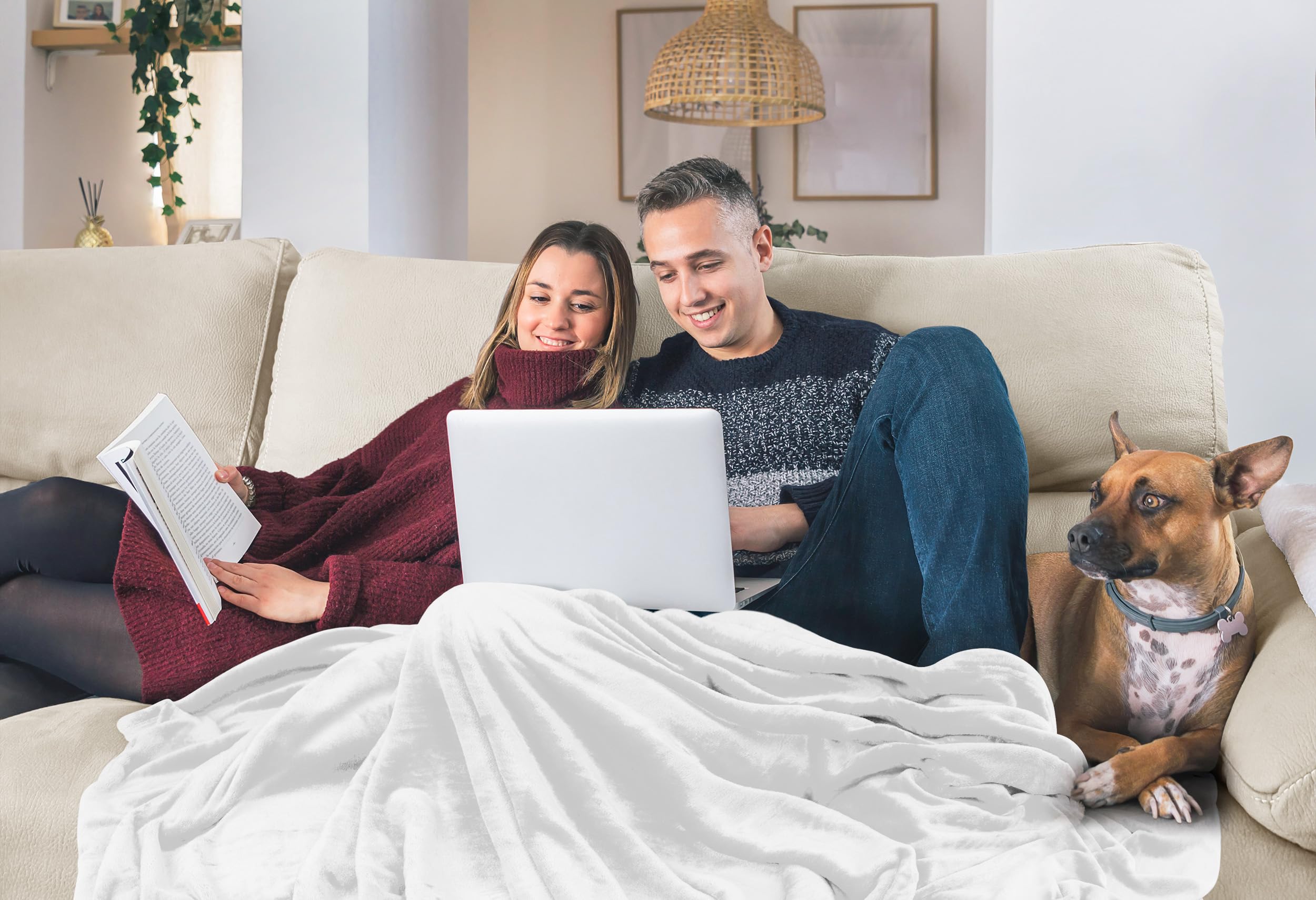 Utopia Bedding fleece blanket king size in bedroom setup complements decor and comfort